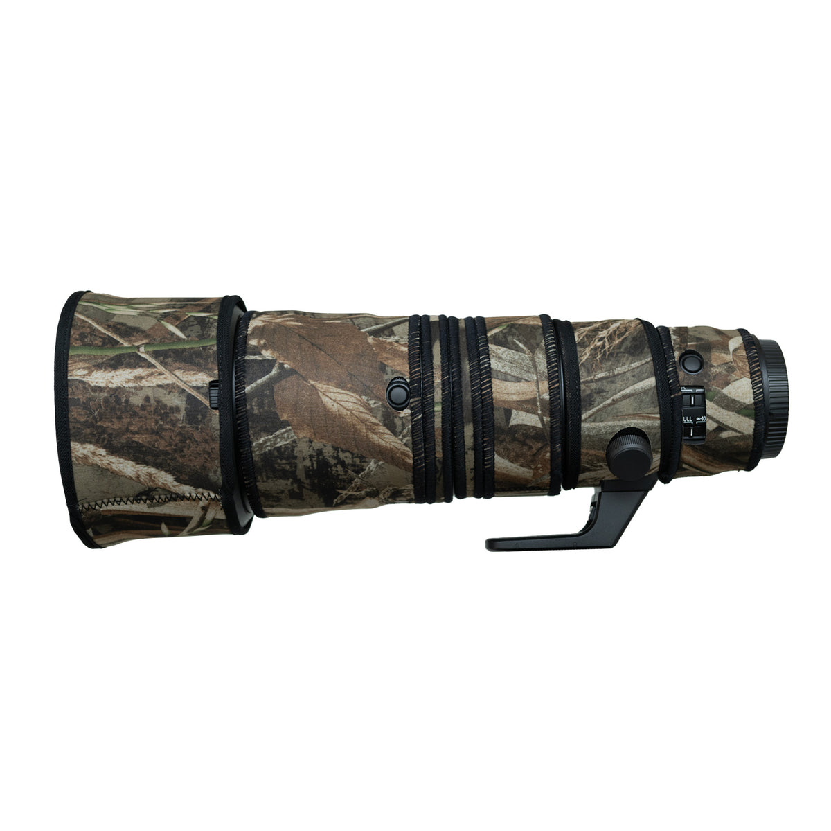 Max Camo lens cover on Nikon Z 600mm f/6.3 PF, control side