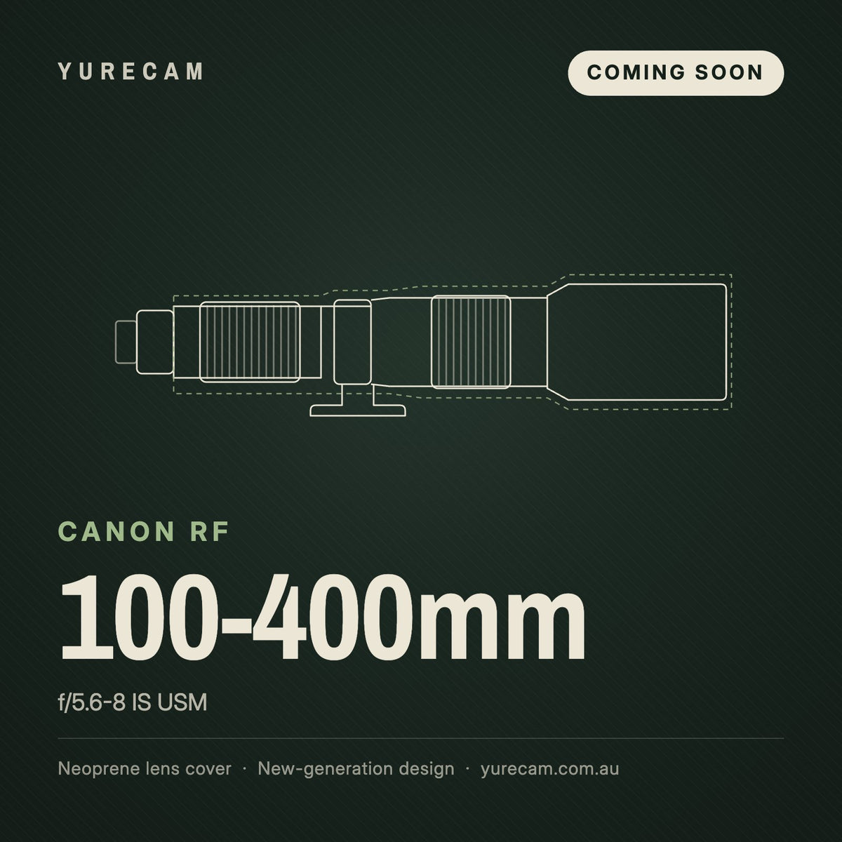 Canon RF 100-400mm lens cover by Yurecam – coming soon