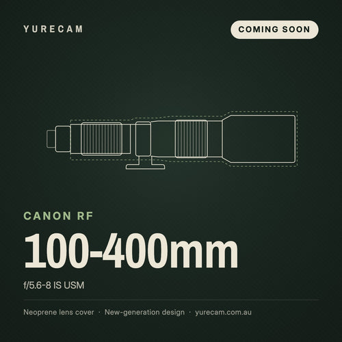 Canon RF 100-400mm lens cover by Yurecam – coming soon