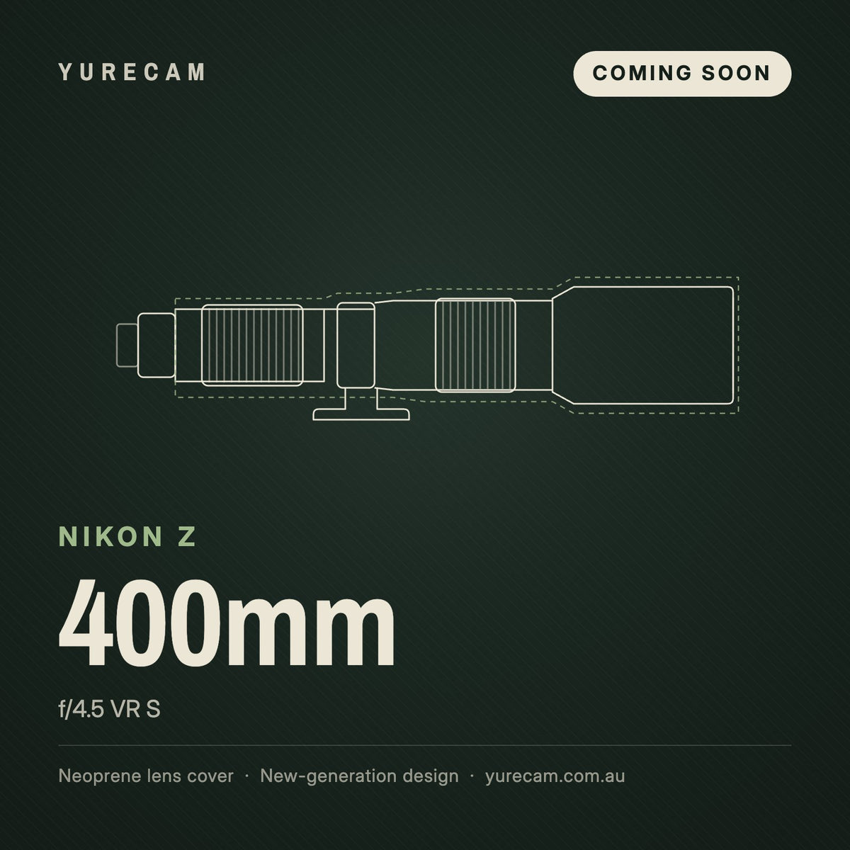 Nikon Z 400mm f/4.5 lens cover by Yurecam – coming soon