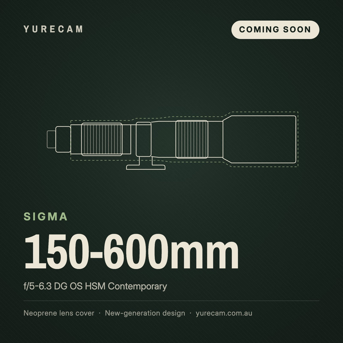Sigma 150-600mm Contemporary lens cover by Yurecam – coming soon