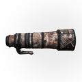 Yurecam Max Camo neoprene lens cover fitted to a Nikon Z 180-600mm f/5.6-6.3 VR lens, side view